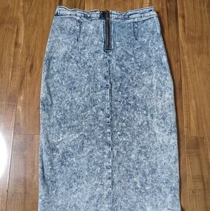 Acid Wash Denim Pencil Skirt Size MEDIUM